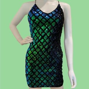 Mermaid Sequin Mini Dress